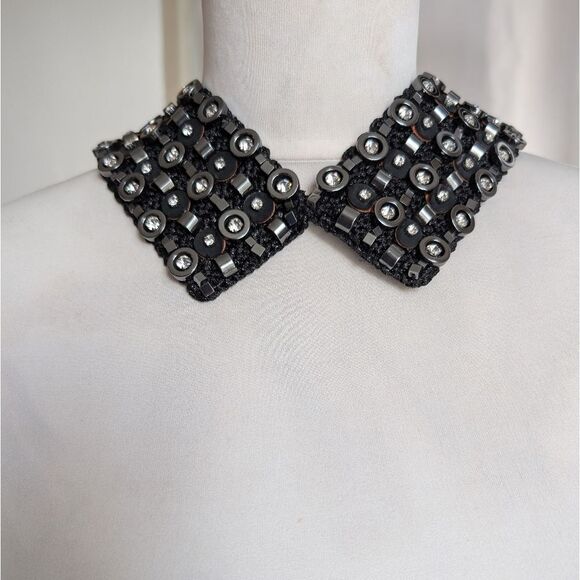 Authentic Anteprima Black and Silver Beaded Collar Necklace - Picture 10 of 10